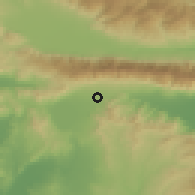 Shaded relief of the 53 km around Stathmós Mourión, drawn from the GMTED2010 grid