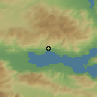 Shaded relief of the 54 km around Stilís, drawn from the GMTED2010 grid