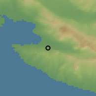 Shaded relief of the 53 km around Tagarádes, drawn from the GMTED2010 grid