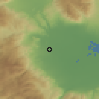 Shaded relief of the 53 km around Arsénion, drawn from the GMTED2010 grid