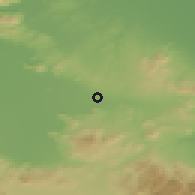 Shaded relief of the 54 km around Vamvakoú, drawn from the GMTED2010 grid