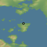 Shaded relief of the 54 km around Vathí, drawn from the GMTED2010 grid