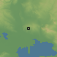 Shaded relief of the 53 km around Vathílakkos, drawn from the GMTED2010 grid