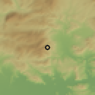 Shaded relief of the 53 km around Verdikoússa, drawn from the GMTED2010 grid