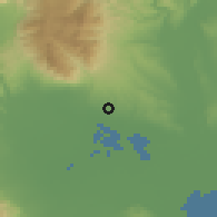 Shaded relief of the 53 km around Yiannitsá, drawn from the GMTED2010 grid