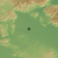 Shaded relief of the 53 km around Yiánnouli, drawn from the GMTED2010 grid