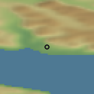 Shaded relief of the 40 km around Saqqaq, drawn from the GMTED2010 grid