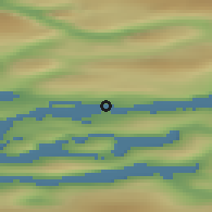 Shaded relief of the 42 km around Sarfannguit, drawn from the GMTED2010 grid