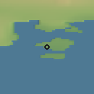 Shaded relief of the 37 km around Savissivik, drawn from the GMTED2010 grid