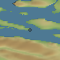 Shaded relief of the 40 km around Ikerasak, drawn from the GMTED2010 grid