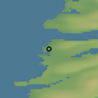 Shaded relief of the 41 km around Ilimanaq, drawn from the GMTED2010 grid