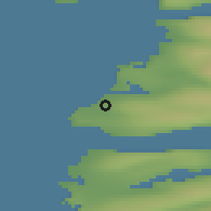 Shaded relief of the 41 km around Ilulissat, drawn from the GMTED2010 grid