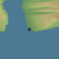 Shaded relief of the 40 km around Itterajivit, drawn from the GMTED2010 grid