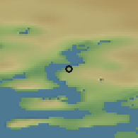 Shaded relief of the 45 km around Ivittuut, drawn from the GMTED2010 grid