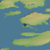 Shaded relief of the 39 km around Kangersuatsiaq, drawn from the GMTED2010 grid