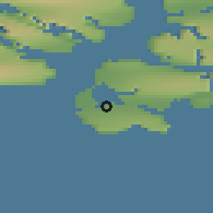 Shaded relief of the 43 km around Kulusuk, drawn from the GMTED2010 grid
