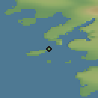Shaded relief of the 43 km around Napasoq, drawn from the GMTED2010 grid