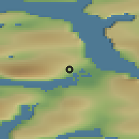 Shaded relief of the 43 km around Neriunaq, drawn from the GMTED2010 grid