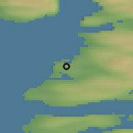 Shaded relief of the 41 km around Oqaatsut, drawn from the GMTED2010 grid