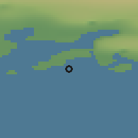Shaded relief of the 45 km around Qassimiut, drawn from the GMTED2010 grid