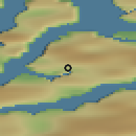 Shaded relief of the 43 km around Qinngua, drawn from the GMTED2010 grid
