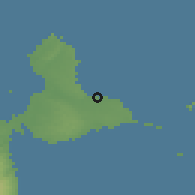 Shaded relief of the 59 km around Le Moule, drawn from the GMTED2010 grid