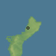 Shaded relief of the 60 km around Finegayan Station, drawn from the GMTED2010 grid