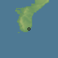 Shaded relief of the 60 km around Inarajan, drawn from the GMTED2010 grid