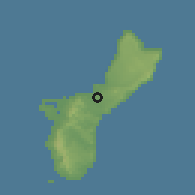 Shaded relief of the 60 km around Maite, drawn from the GMTED2010 grid