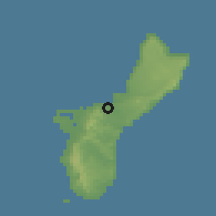 Shaded relief of the 60 km around Agana Station, drawn from the GMTED2010 grid