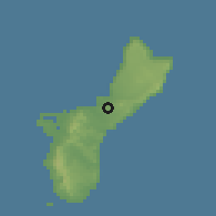 Shaded relief of the 60 km around Mongmong, drawn from the GMTED2010 grid