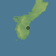 Shaded relief of the 60 km around Talofofo, drawn from the GMTED2010 grid
