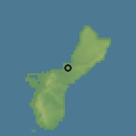 Shaded relief of the 60 km around Tamuning, drawn from the GMTED2010 grid