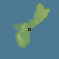 Shaded relief of the 60 km around Yona, drawn from the GMTED2010 grid