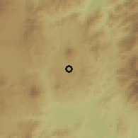 Shaded relief of the 59 km around Agua Blanca, drawn from the GMTED2010 grid