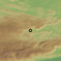 Shaded relief of the 59 km around Lanquín, drawn from the GMTED2010 grid