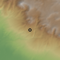Shaded relief of the 59 km around La Reforma, drawn from the GMTED2010 grid