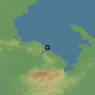 Shaded relief of the 59 km around Lívingston, drawn from the GMTED2010 grid