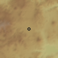 Shaded relief of the 59 km around Monjas, drawn from the GMTED2010 grid