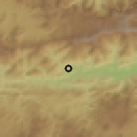 Shaded relief of the 59 km around Morazán, drawn from the GMTED2010 grid
