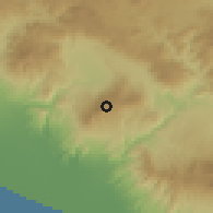 Shaded relief of the 59 km around Moyuta, drawn from the GMTED2010 grid