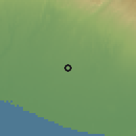 Shaded relief of the 59 km around Nueva Concepción, drawn from the GMTED2010 grid