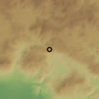 Shaded relief of the 59 km around Oratorio, drawn from the GMTED2010 grid