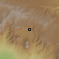 Shaded relief of the 59 km around Panajachel, drawn from the GMTED2010 grid