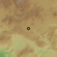 Shaded relief of the 59 km around Quezada, drawn from the GMTED2010 grid