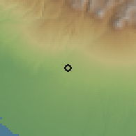 Shaded relief of the 59 km around Retalhuleu, drawn from the GMTED2010 grid