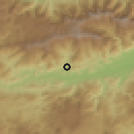 Shaded relief of the 59 km around San Agustín Acasaguastlán, drawn from the GMTED2010 grid