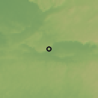 Shaded relief of the 59 km around San Andrés, drawn from the GMTED2010 grid