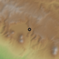 Shaded relief of the 59 km around San Antonio Palopó, drawn from the GMTED2010 grid