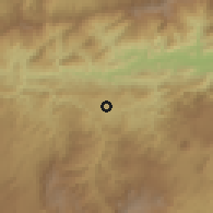 Shaded relief of the 59 km around Sanarate, drawn from the GMTED2010 grid